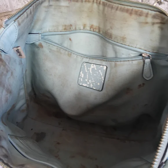 Coach Light Blue Leather Tote - Picture 14 of 16